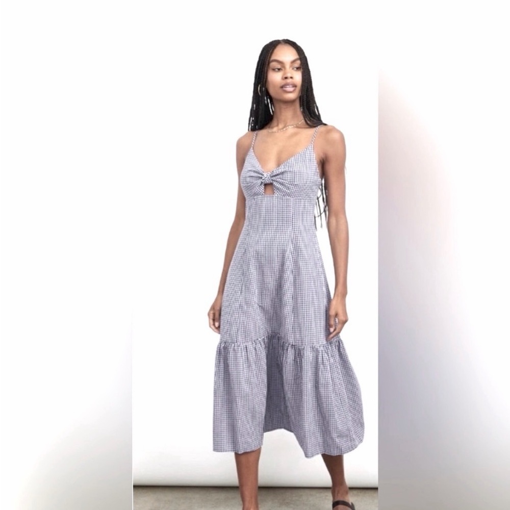 Rails Navy and White Checkered Dress